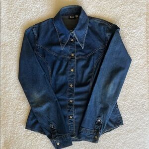 Vintage Dolce and Gabbana western denim shirt with snap buttons